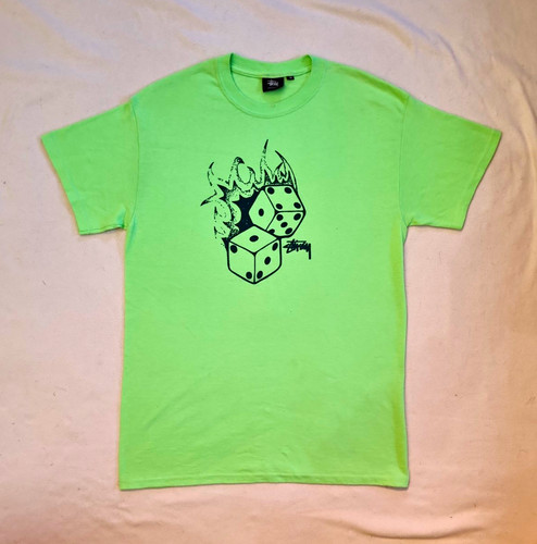 Stussy green graphic logo crew - green,