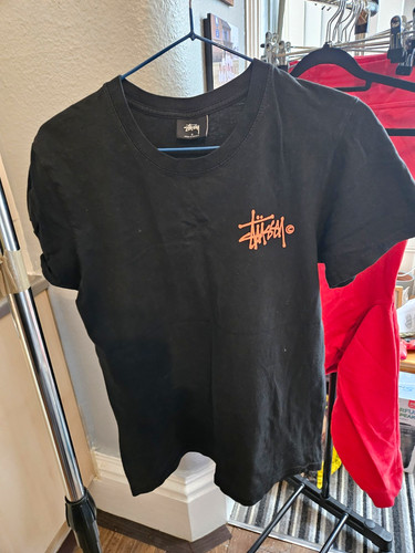 Stussy black orange graphic - stussy,