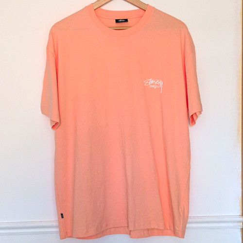 Stüssy peach logo - peach, crew